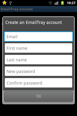 Create an EmailTray account