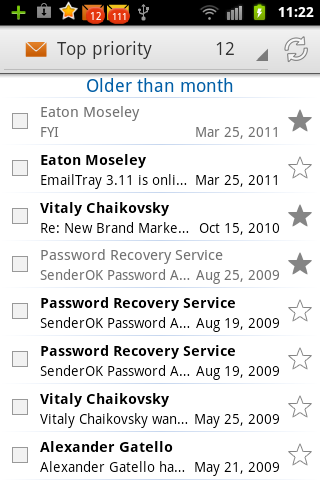 EmailTray messages older than month