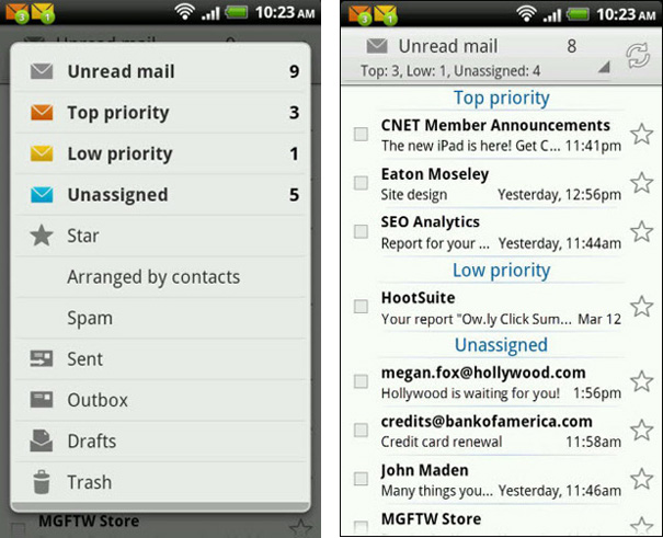 ... Android-based devices . The EmailTray for Android email client app is