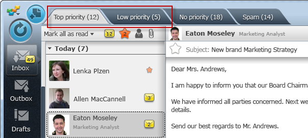 emailtray-top-priority email tray top priority folder
